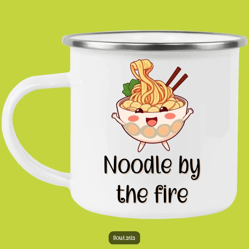 Funny Ramen Camping Mug - Durable Noodle Enamel Cup, Great Funny Gift