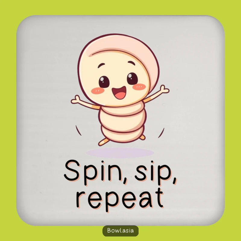 Funny Spring Roll Spin Drink Coasters: Protect Surfaces with Comical Charm
