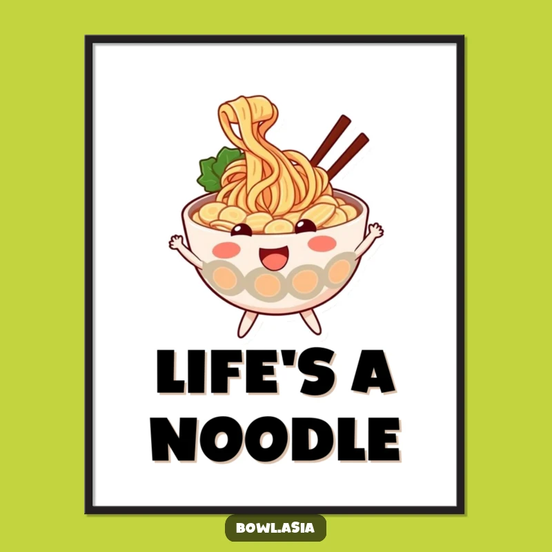 Funny Ramen Poster - Whimsical Noodle Art, Humorous Decor for Kitchen
