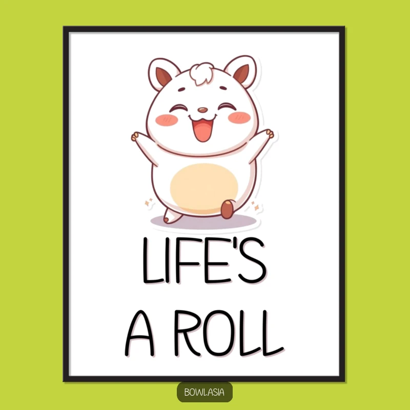 Funny Bao Bun Poster - Whimsical Food Art, Humorous Decor for Kitchen