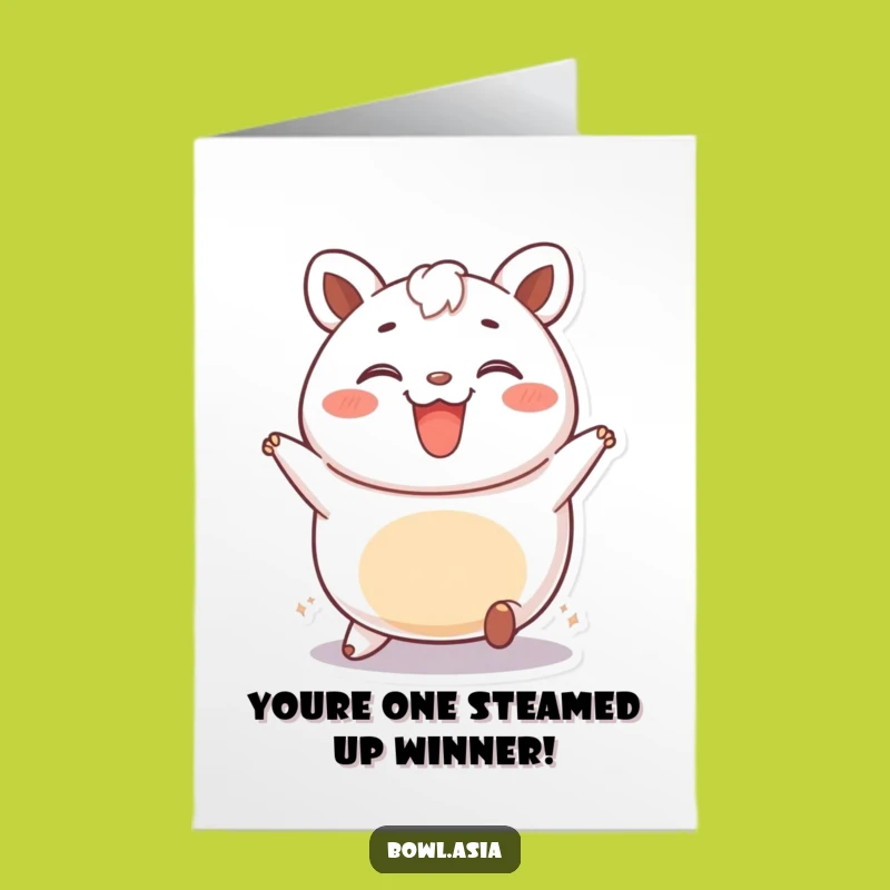 Free Printable Congrats Card: Bao Bun Rolls to Success Funny Downloadable