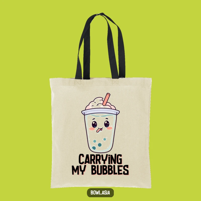 Funny Boba Tea Swirl Tote Bag: Carry Your Essentials with Bubbly Charm